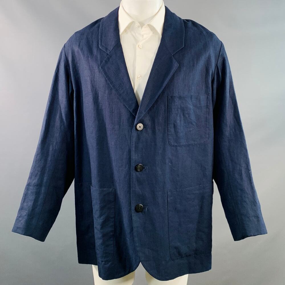 VISVIM Size M New Hope Navy Linen Notch Lapel Sport Coat